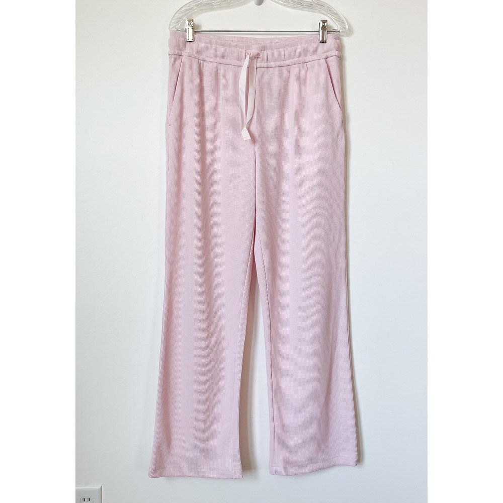 Soft Surroundings Waffle Knit Pull On Lounge Pajama‎ Pants Womens Medium Pink